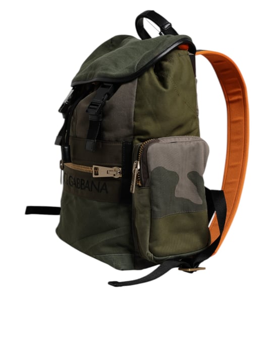 Militärgrüner Patchwork-Reiserucksack - Image 3