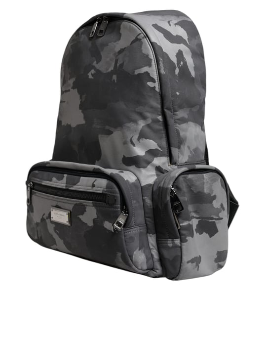 Grauer Baumwoll-Camouflage-Logo-Plakette Rucksack - Image 2