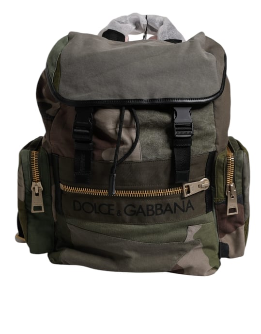 Militärgrüner Patchwork-Schulrucksack - Image 5