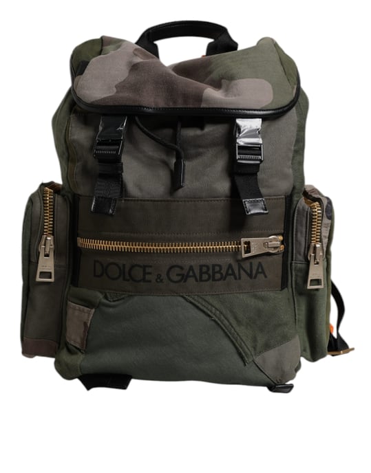Militärgrün Patchwork Reisem Backpack Tasche - Image 5