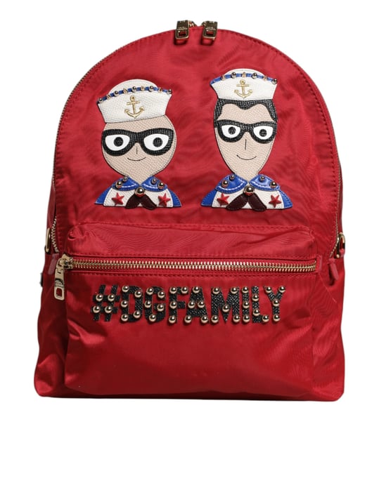 Roter #DGFAMILY VULCANO Verzierung Rucksack Tasche - Image 1
