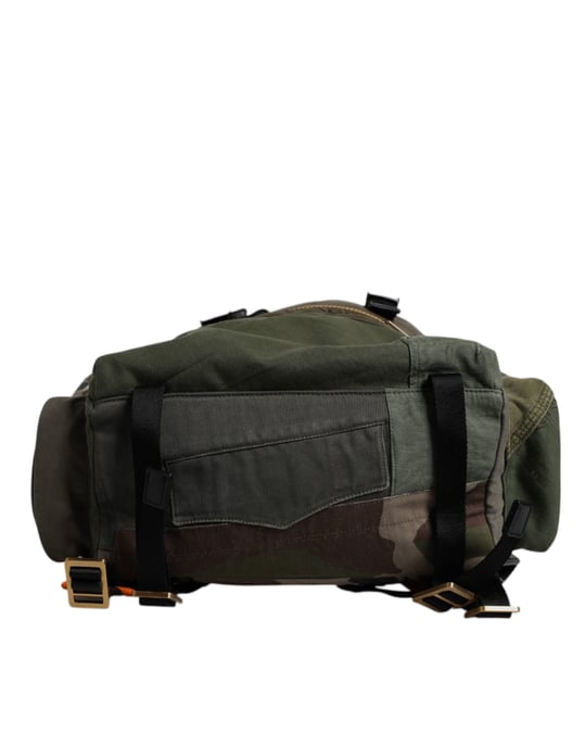Militärgrüner Patchwork-Reiserucksack - Image 3