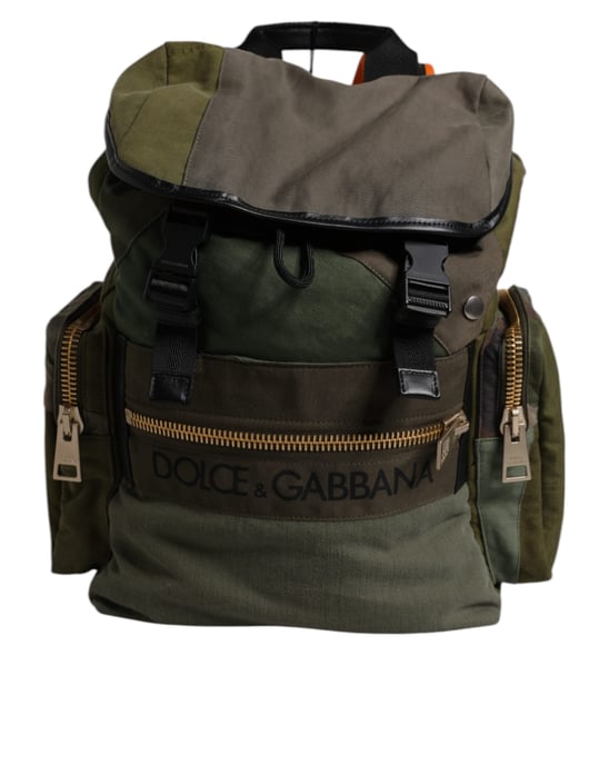 Militärgrüner Patchwork-Reiserucksack - Image 5