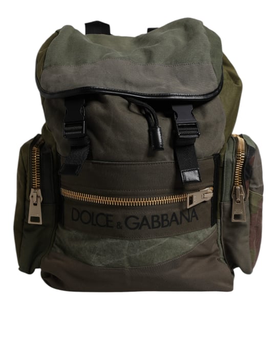 Military Green Patchwork Schulranzen Tasche - Image 5