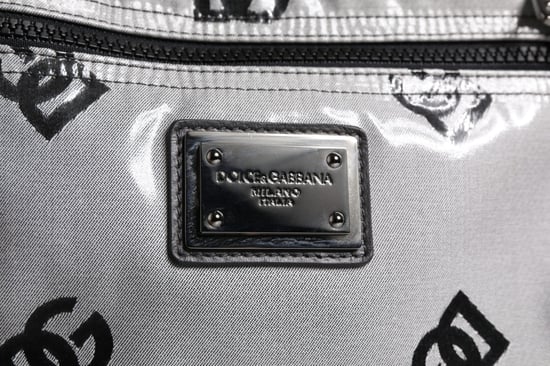 Polyester Grau Schwarz DG Logo Plakette Rucksack Tasche - Image 2
