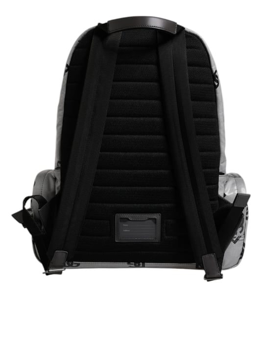 Polyester Grau Schwarz DG Logo Plakette Rucksack Tasche - Image 4