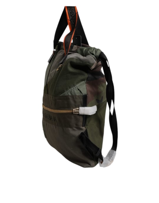 Militärgrüner Patchwork Rucksack - Image 3