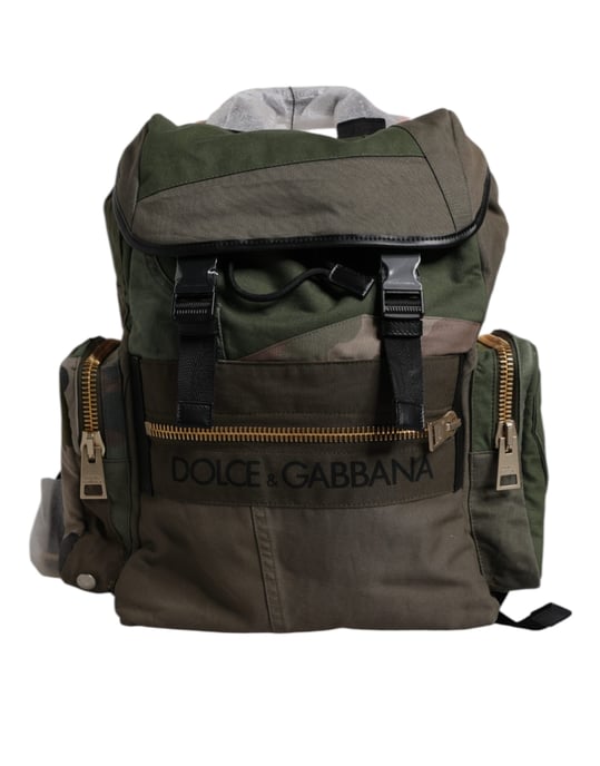 Militärgrüner Patchwork-Reise-Rucksack - Image 5