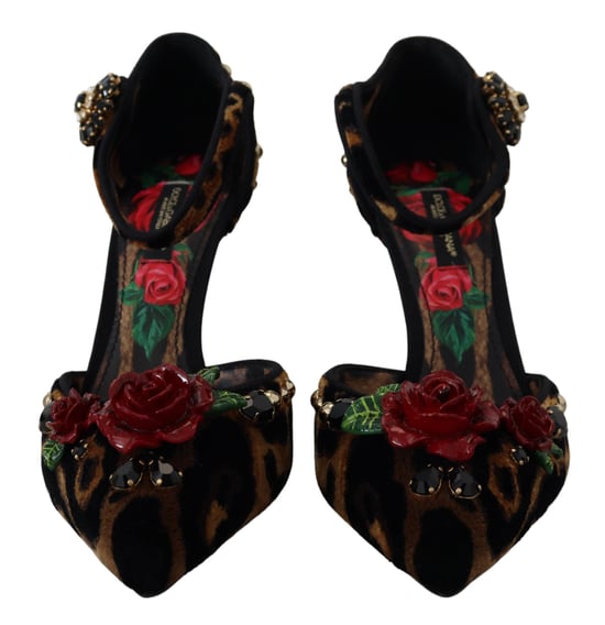 Leopard-Velours-Pumps mit Rosendetail - Image 2