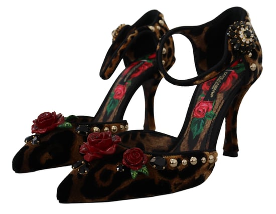 Leopard-Velours-Pumps mit Rosendetail - Image 3