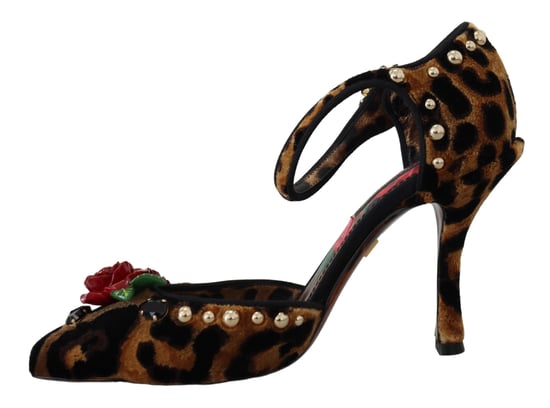 Leopard-Velours-Pumps mit Rosendetail - Image 5