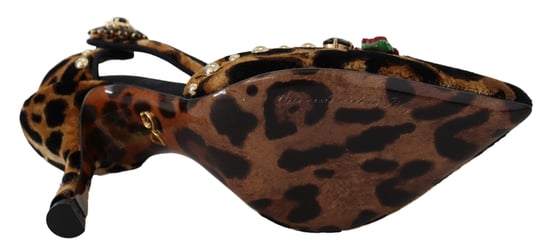 Leopard-Velours-Pumps mit Rosendetail - Image 6