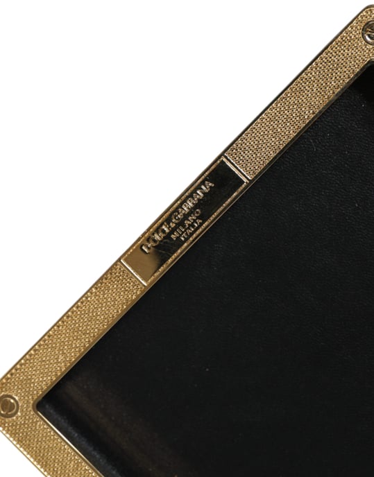 Schwarze Leder Nieten Goldrahmen Clutch Abendtasche - Image 4