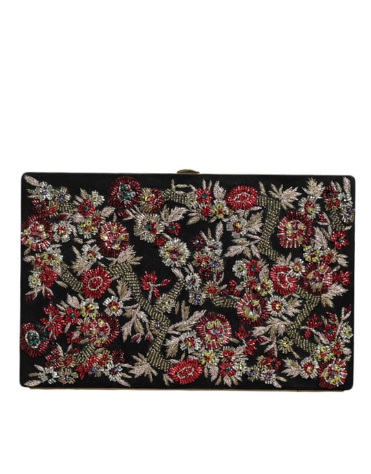 Mehrfarbige Blumen Goldrahmen Clutch Abendtasche - Image 2