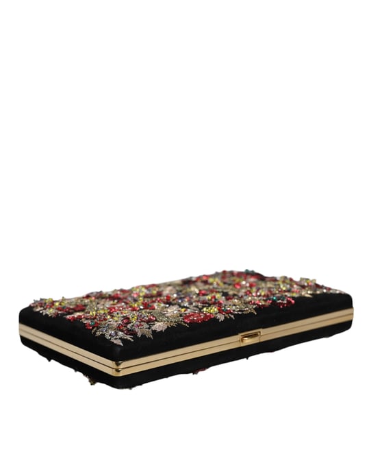 Mehrfarbige Blumen Goldrahmen Clutch Abendtasche - Image 3