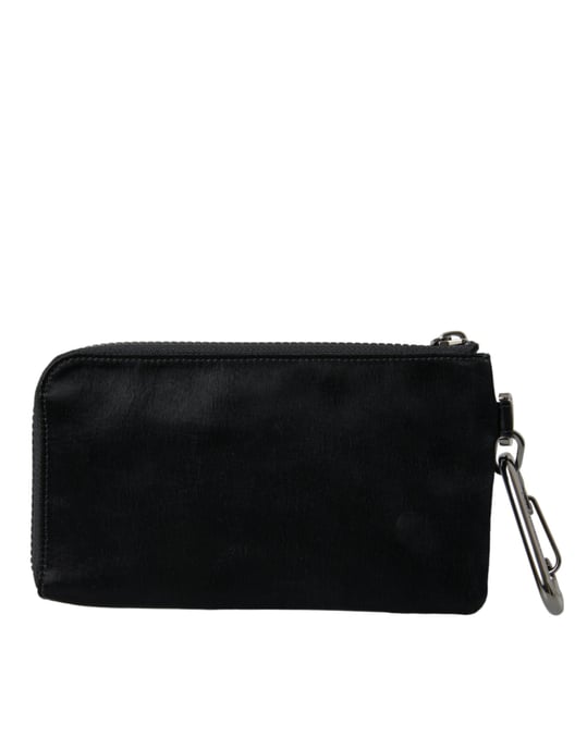 Schwarze Nylon-Logo-Plakette Schlüsselring Tasche Clutch Bags - Image 2