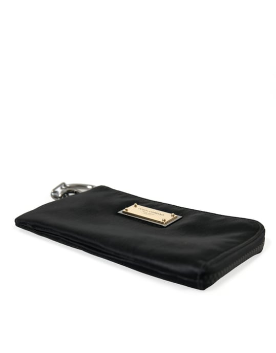 Schwarze Nylon-Logo-Plakette Schlüsselring Tasche Clutch Bags - Image 3