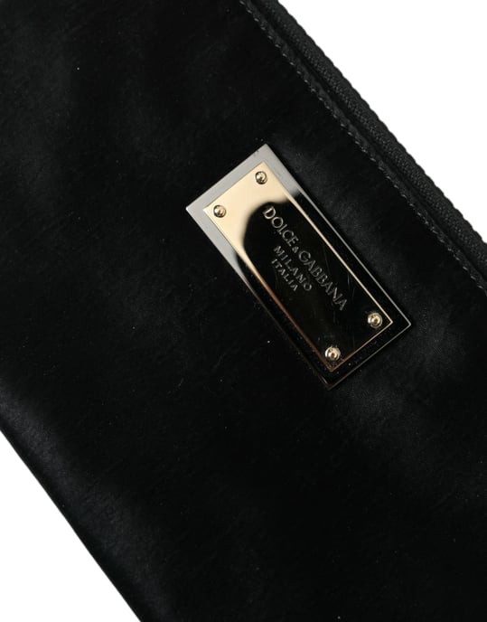 Schwarze Nylon-Logo-Plakette Schlüsselring Tasche Clutch Bags - Image 4