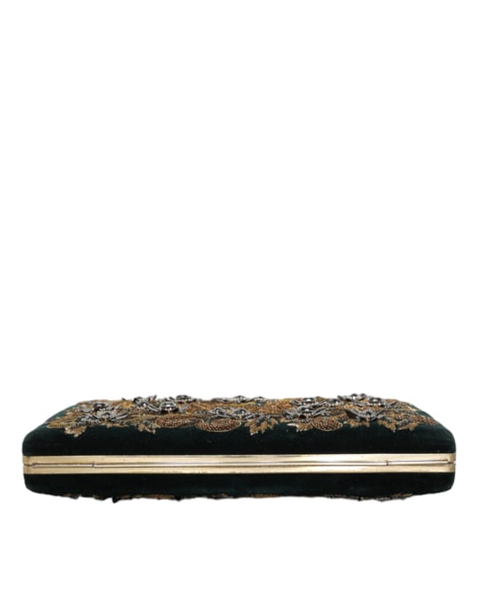 Schwarze Samt-Goldrahmen-Clutch Abendtasche - Image 5