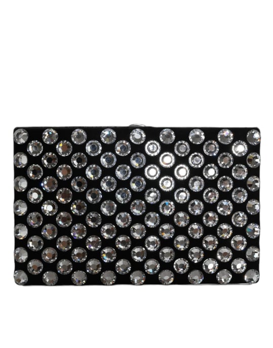 Schwarze Samt Kristall Clutch Abendparty Tasche - Image 1