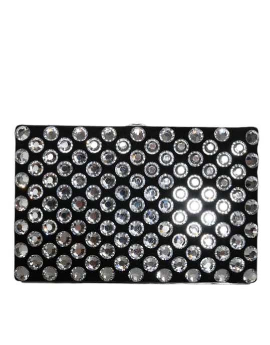 Schwarze Samt Kristall Clutch Abendparty Tasche - Image 3
