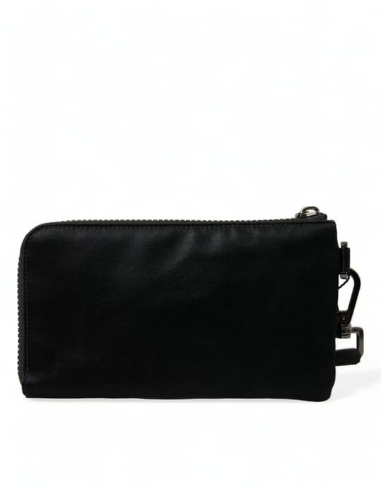 Schwarze Nylon-Logo-Plakette Schlüsselring Tasche Clutch Bag - Image 2