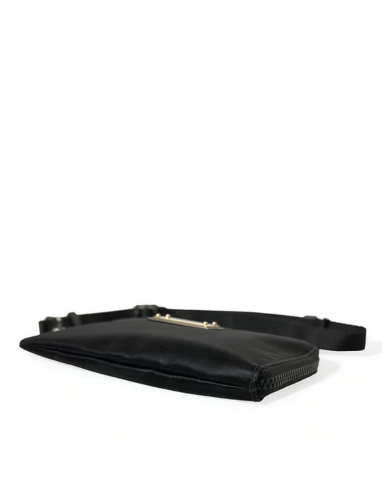 Schwarze Nylon-Logo-Plakette Schlüsselring Tasche Clutch Bag - Image 3