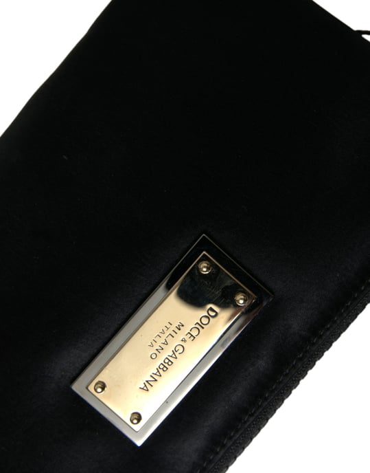 Schwarze Nylon-Logo-Plakette Schlüsselring Tasche Clutch Bag - Image 4