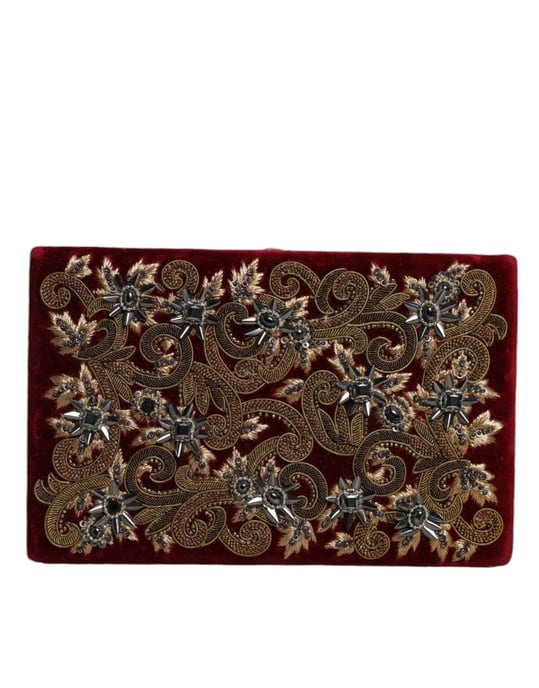 Rote Samt Goldrahmen Clutch Abend Party Tasche - Image 1