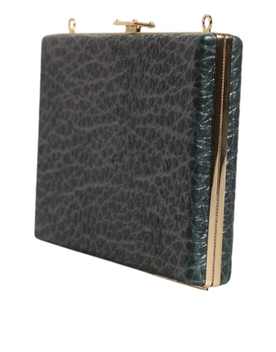 Schwarze Leder Clutch Abend Umhängetasche - Image 2