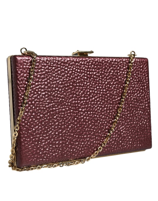 Bordeauxfarbenes Leder-Clutch-Abend-Crossbody-Tasche - Image 3