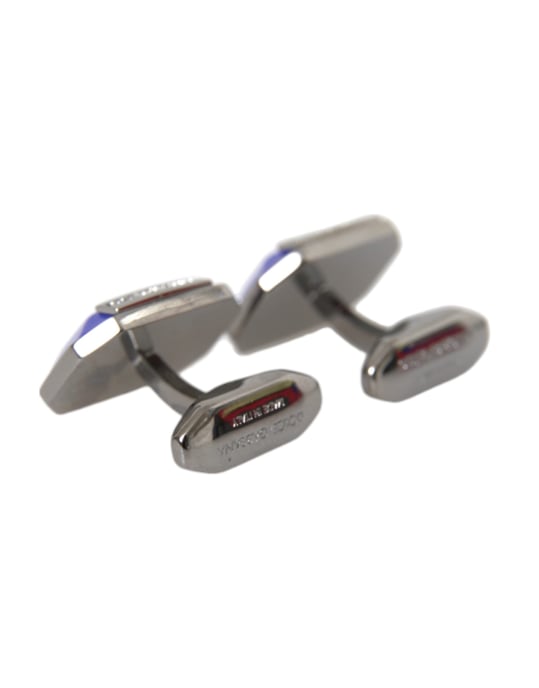 Silberne Messing-Pin-Crystal-Cufflinks - Image 2