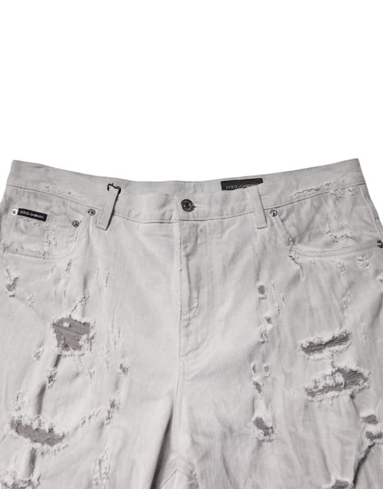 Gerippte Denim-Shorts mit Used-Effekten - Image 5