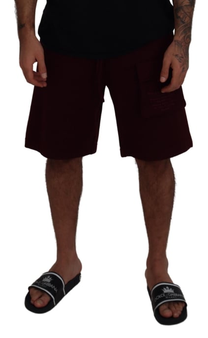 Fleece Shorts Burgunder Cargo Shorts - Image 4