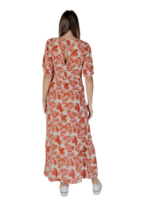 Blatt-Print Maxikleid V-Ausschnitt Kurzarm - Image 2