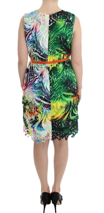 Blumen Lasergeschnittenes Seidenkleid - Image 3
