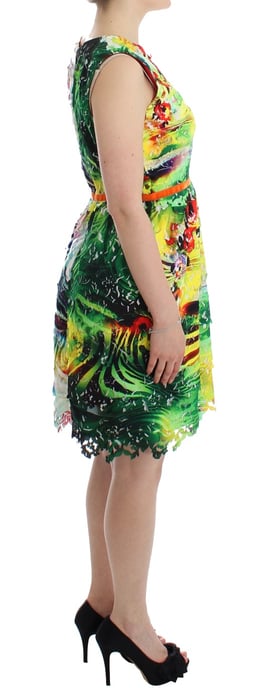 Blumen Lasergeschnittenes Seidenkleid - Image 4