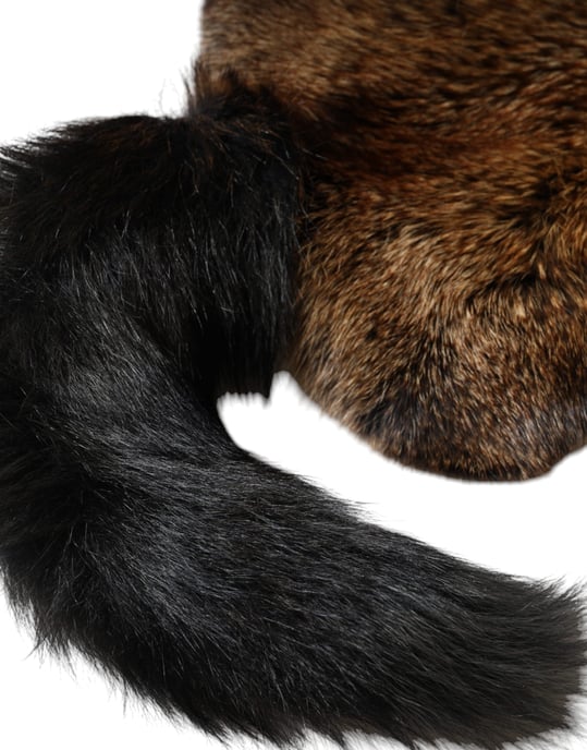 Braun-Rot Fuchs Pelz Halswärmer Winter Schal - Image 3