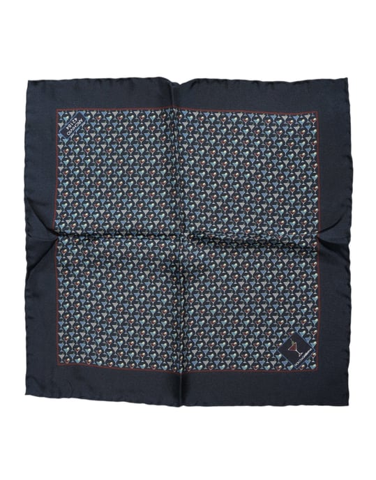 Blauer Cocktail-Seidenschal Foulard - Image 1