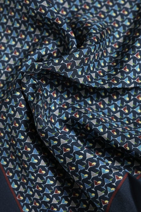 Blauer Cocktail-Seidenschal Foulard - Image 4