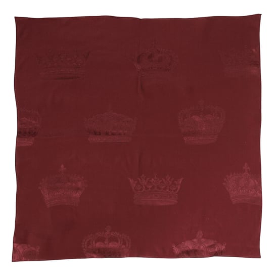 Bordeauxfarbener Seiden-Kronenquadratischer Herrenfoulard-Schal - Image 2