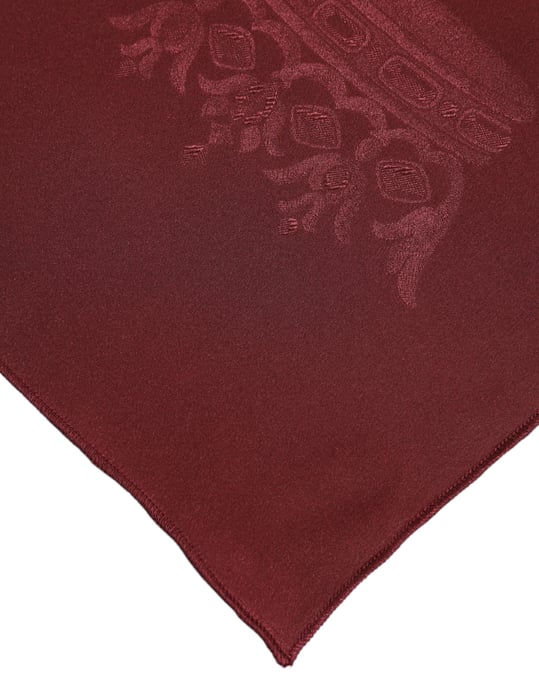 Bordeauxfarbener Seiden-Kronenquadratischer Herrenfoulard-Schal - Image 3