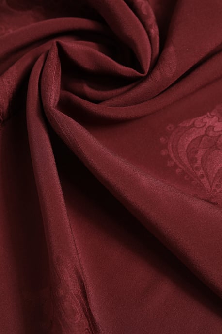 Bordeauxfarbener Seiden-Kronenquadratischer Herrenfoulard-Schal - Image 4