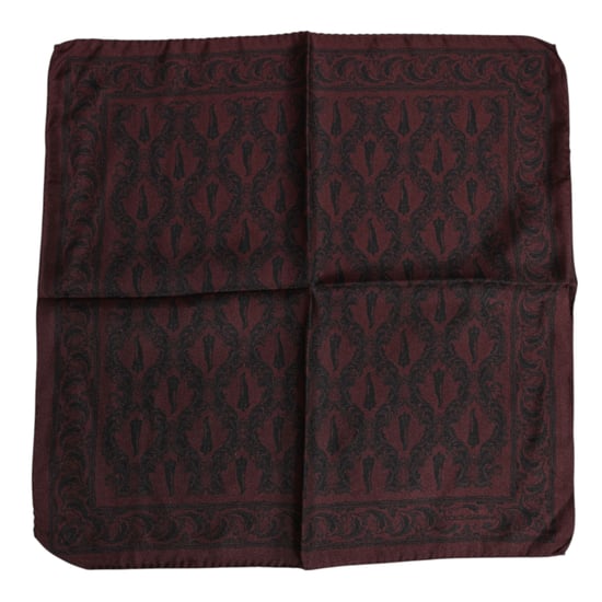 Bordeauxschwarz bedrucktes quadratisches Herren-Foulard-Schal - Image 2