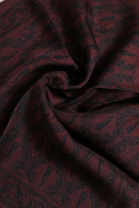 Bordeauxschwarz bedrucktes quadratisches Herren-Foulard-Schal - Image 4