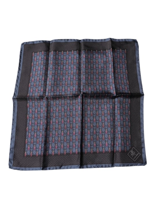 Dunkelblaues Käfer Quadrat Taschentuch Schal - Image 1