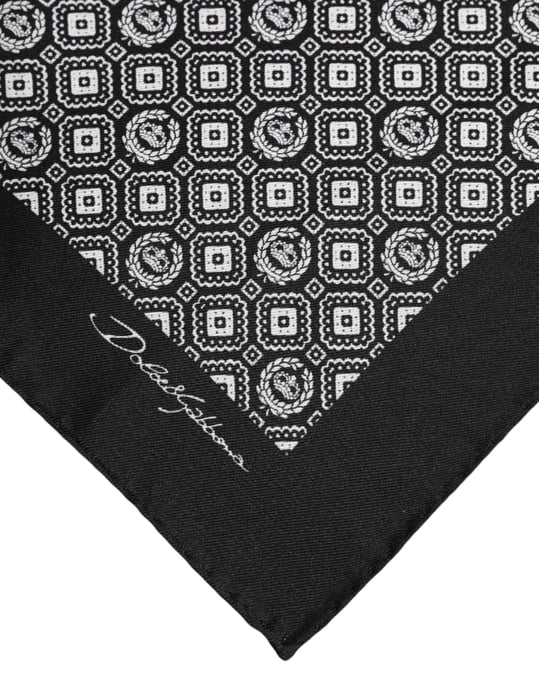 Schwarz-weiß gemusterter quadratischer Foulard-Schal - Image 3
