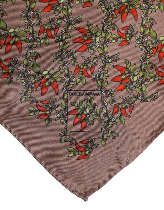 Braunes Chilis-Seidentuch Herren Foulard Schal - Image 3