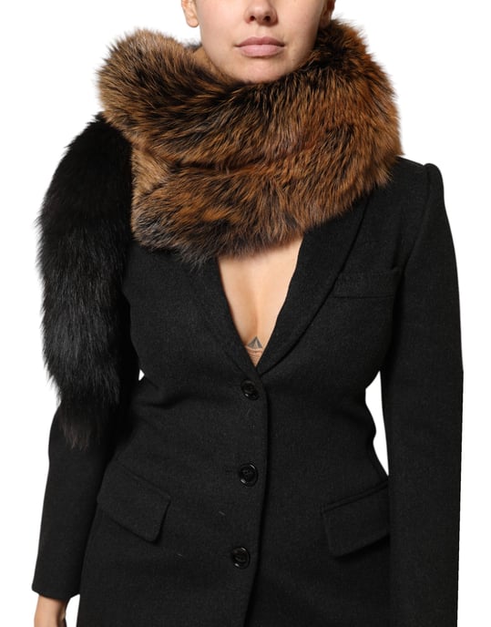 Braun-Roter Fuchs Pelz Halswärmer Cashmere Schal - Image 1