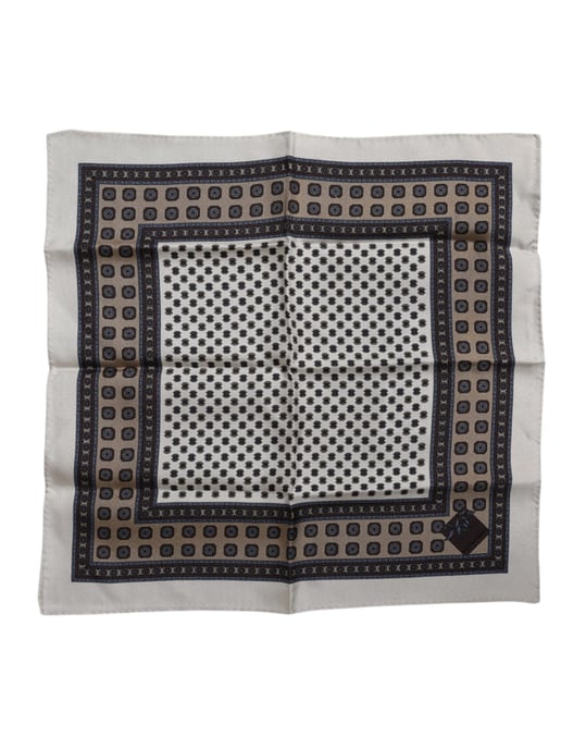 Mehrfarbiger Gemusterter Quadratischer Herrenfoulard Schal - Image 1